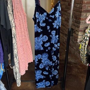VTG 90s Velvet Rose Dress NWT